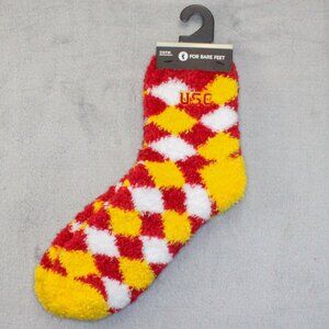 USC Trojans NCAA 109 Diamond Sleep Soft "Fuzzy/Cozy" Crew Socks Adult OSFM